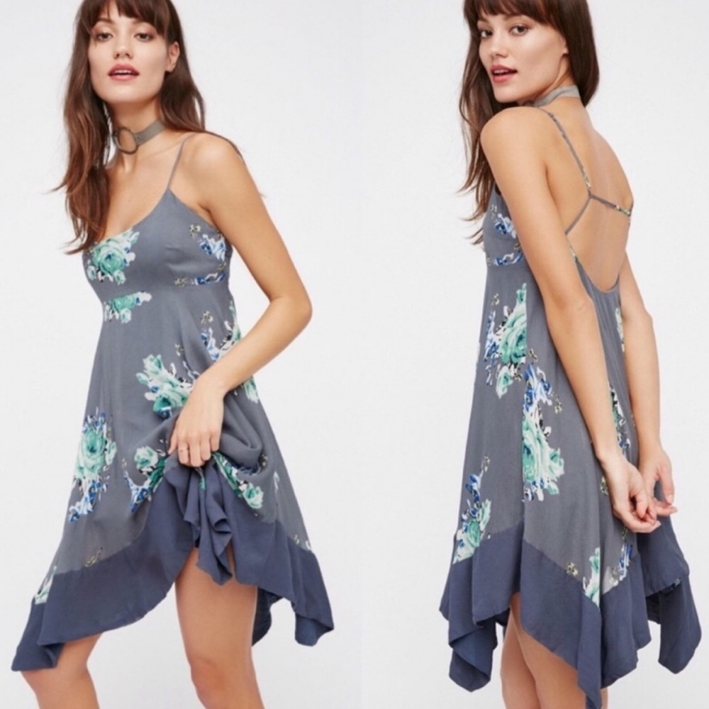 Free People | Floral Faded Bloom Handkerchief Swing Dress